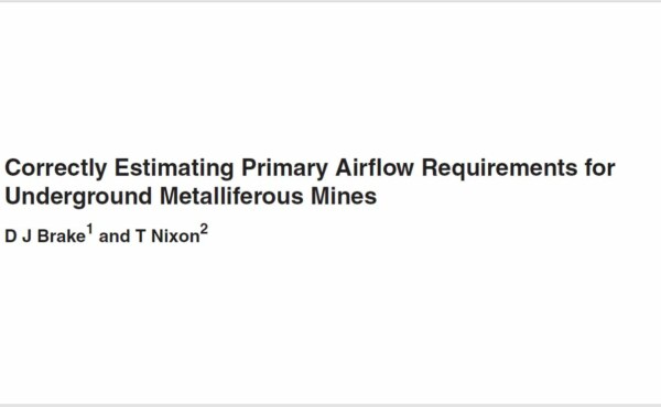 How to correctly estimate primary airflow requirements for Underground Metalliferous Mines?