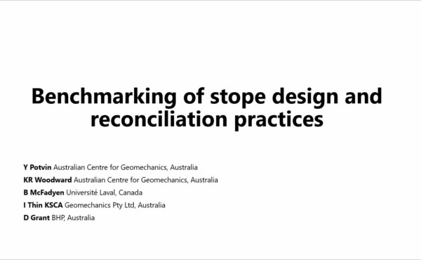 Have you seen a benchmark of stope designs and reconciliation in Open stoping mines in Canada and Australia?